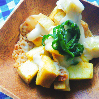 高野豆腐のカレーチーズ焼き