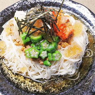 キムチ納豆おくらのおろしかき氷そうめん